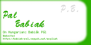 pal babiak business card